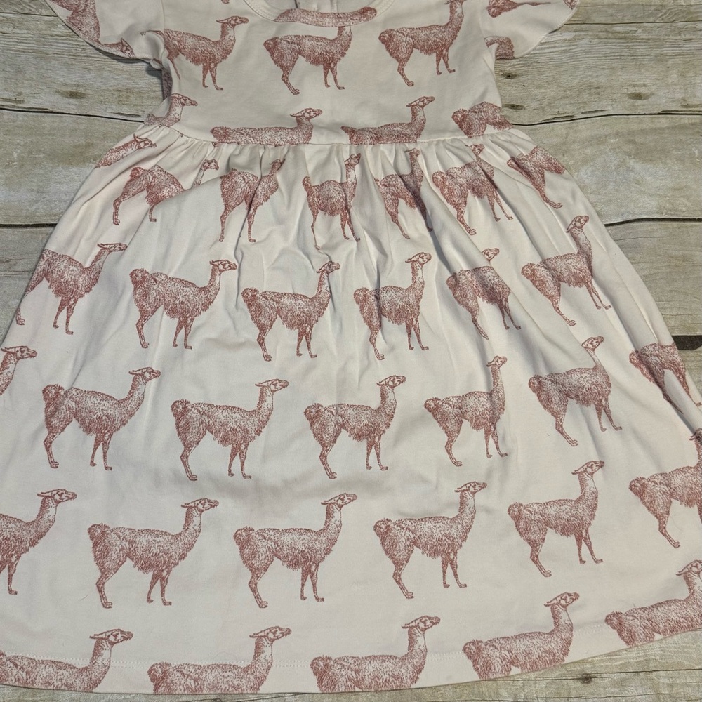 Kate Quinn Kids Dress with Llama Print - Size 7 - Cute and unique!